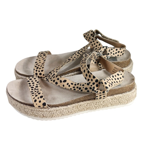Dolce Vita Myra Leopard Calf Hair Platform Sandals Sz 8 EUC Cheetah Summer - Picture 5 of 6